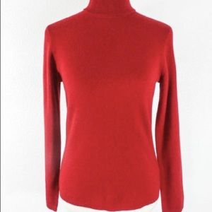 100% Cashmere Red Charter Club Turtleneck, Small